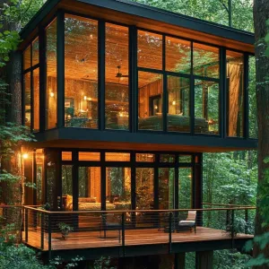 Modern Glass Forest Retreat