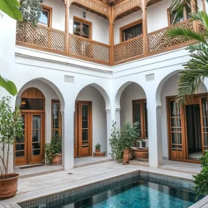 Tranquil Poolside and Wooden Wonders