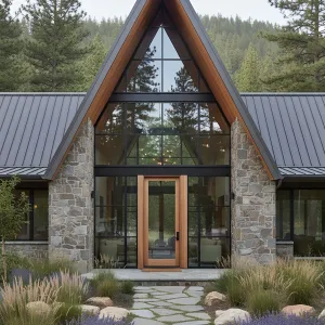 A-Frame Wonder: Stone Meets Glass