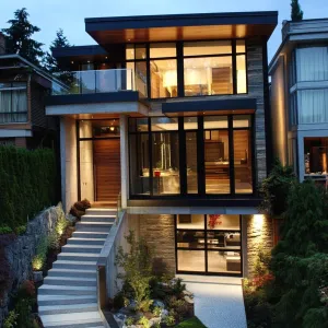Modern Cascade of Steel and Glass