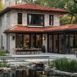 Rustic Rhapsody with a Modern Pond