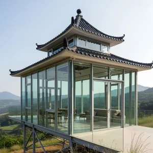 Glass Fortress Among Hills