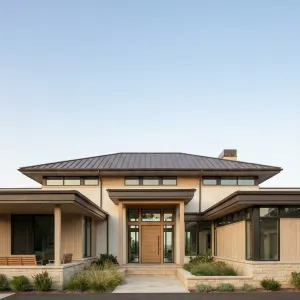 Skyframe Timber Prairie Courtyard Residence