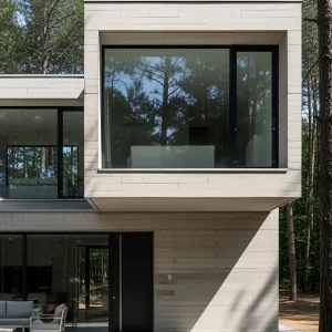 Concrete Cube Amidst the Pines