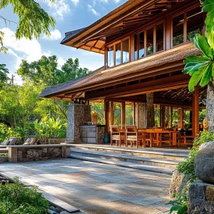 Rustic Reverie: The Sunlit Pavilion