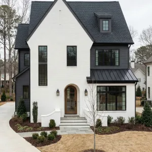Crisp Gabled Charcoal Accent Home