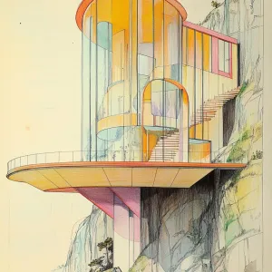 Futuristic Cliffside Home