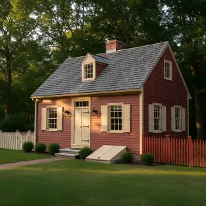 Crimson Clapboard Colonial Nook