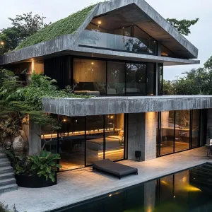 Modernist Marvel with a Green Crown
