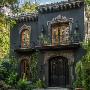 Gothic Elegance Amidst Greenery