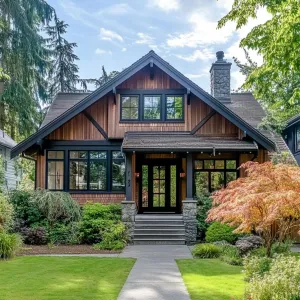 Woodland Oasis with a Stone Chimney Twist