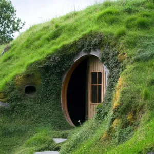 Hidden Door With Natural Materials