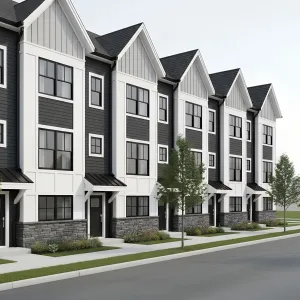 Gabled Monochrome Craftsman Rowfronts