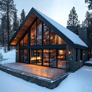 Glowing Triangular Nest in a Snowy Hug