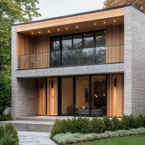 Modern Pavilion of Timber and Stone