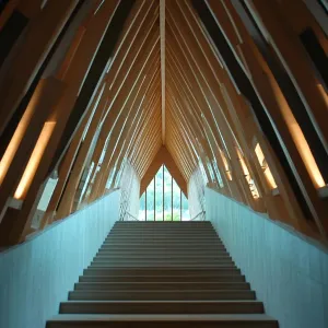 Ascending Through a Timber Tunnel
