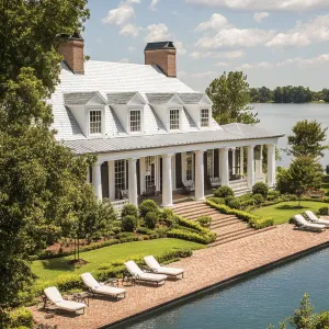 Colonial Columns By The Glimmering Waters