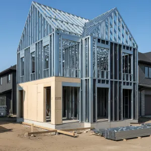 Gable-Grid Urban Steel House