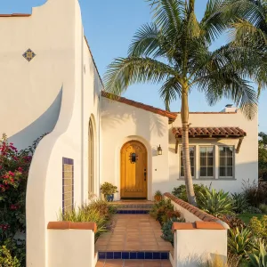 Palm Courtyard Tileway Spanish Bungalow