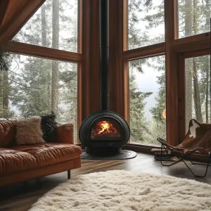 Cabin with a Small Wood Burning Fireplace