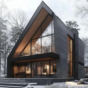 Gable House Panorama: A-Frame Frost Fantasy
