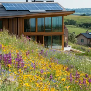 Modern Eco House Amidst Blossoming Wildflowers