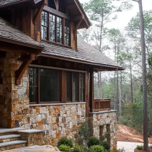 Rustic Stone Escapade: Timber Top Haven