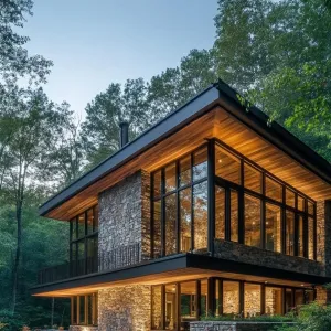 Rustic-modern Stone and Timber Blend