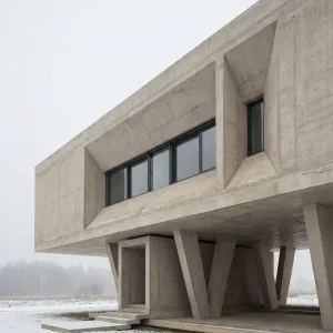 Raised Concrete Prism Field House