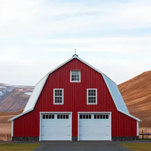 Bright Red Barndominium Beauty