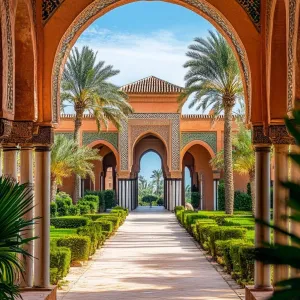 Moroccan-inspired Palace With Intricate Mosaics and Arches