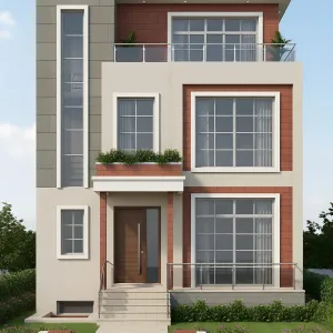 Brick Ribbon Facade With Sky Terrace