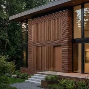 Forest Edge Slatted Courtyard Home
