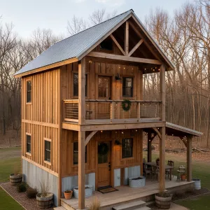 Timber-Frame Porch Loft Cabin