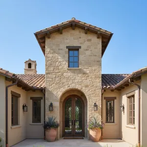 Sunlit Archway Stone Tower Villa