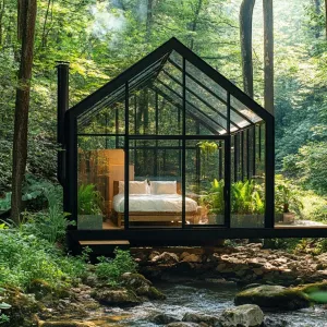 A Cozy Glass Cabin in the Woods