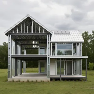 Open-Rafter Steel Meadow House