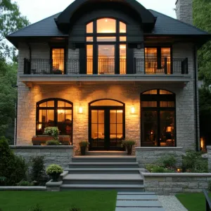 Majestic Stone Abode Under a Starlit Veil