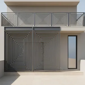 Hypnotic Square Vortex Facade