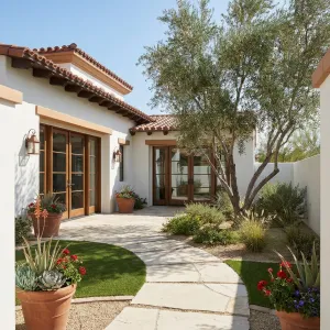 Casita Courtyard With Meandering Stone Path