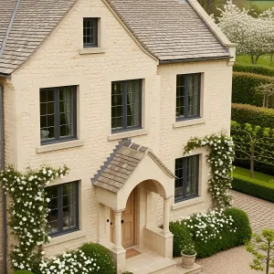 Enchanting Limestone Hideaway with Blossoming Allure