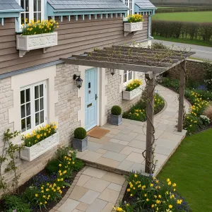 A Quaint Cottage Sprinkled with Blossoms