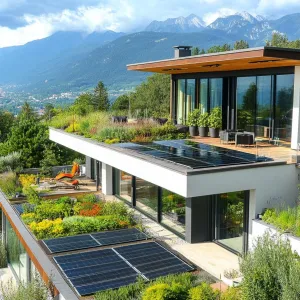 Rooftop Garden With Solar Panels