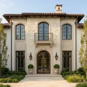 Tuscan Chateau With Sculpted Stone Archway