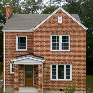 Red Brick Haven with a Chimney Flair