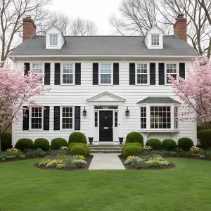 Black-Shutter Colonial with Bay Grace