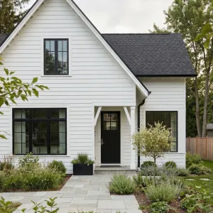 Clean Gable Haven With Inky Windows