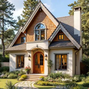 Shingle Serenade: Storybook Cottage with an Archway Twist