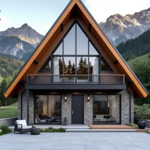 Chalet Among Cloud-Capped Peaks
