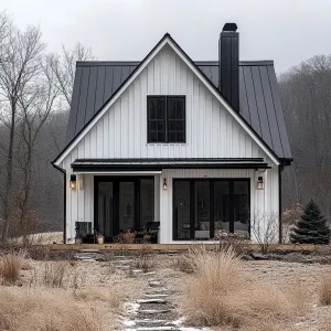 Crisp Gable Hut in Winter Calm